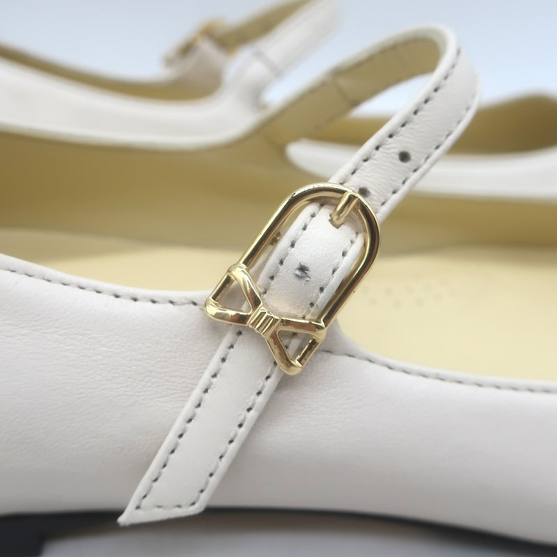 Sarah Flint x Mary Orton Perfect Mary Janes Ivory &amp; Black Leather Size 6.5 NEW