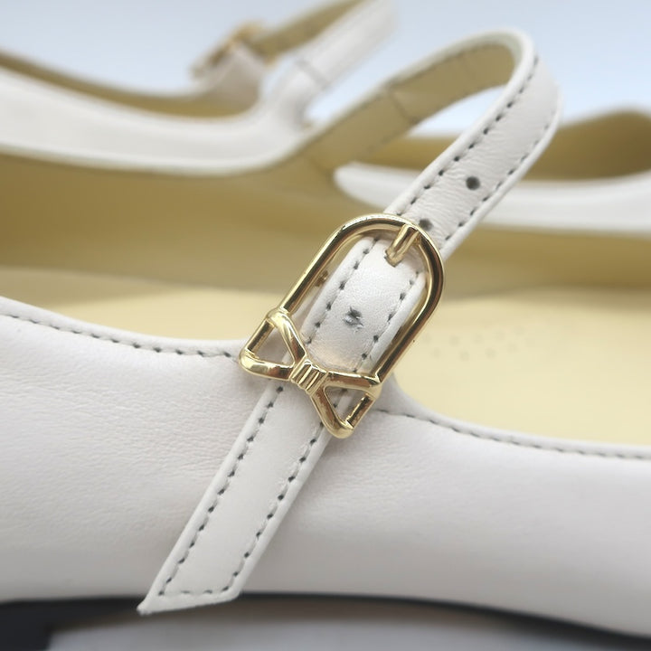 Sarah Flint x Mary Orton Perfect Mary Janes Ivory &amp; Black Leather Size 6.5 NEW