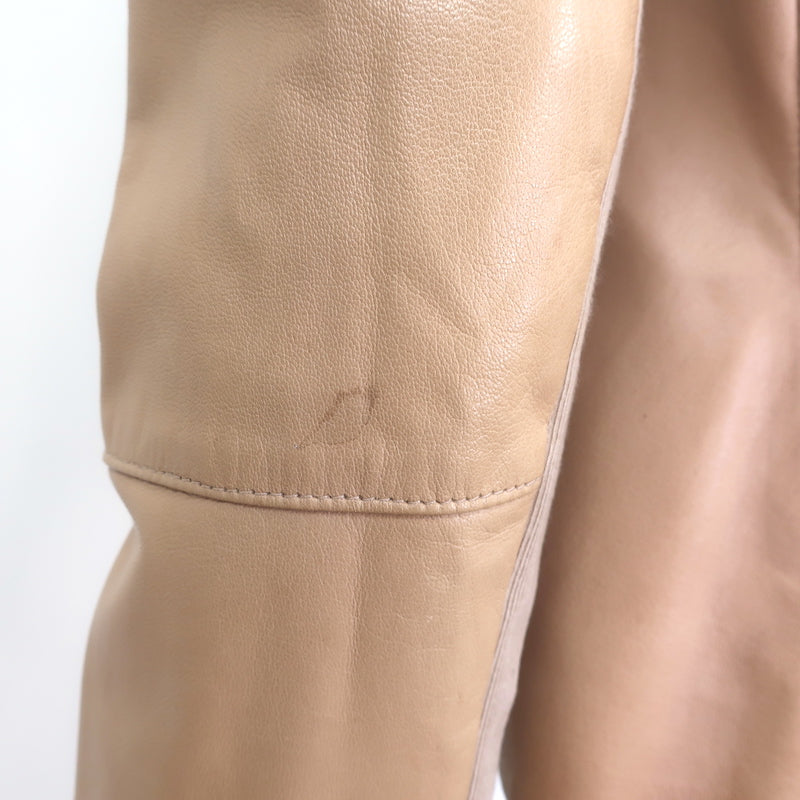 Vince engineered perforated leather jacket in beige, authentic pre-owned luxury women&