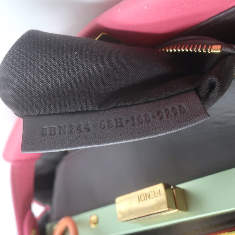 Fendi Mini Peekaboo Bag Pink &amp; Light Blue Leather Crossbody