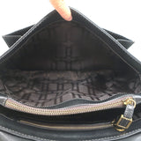 Roger Vivier Metro Shoulder Bag Dark Brown Leather Chain Strap Medium Crossbody