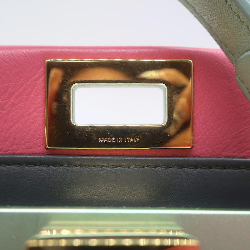 Fendi Mini Peekaboo Bag Pink &amp; Light Blue Leather Crossbody