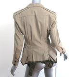 Vintage Yves Saint Laurent Rive Gauche Ribbon-Trim Jacket Beige Cotton Size 38
