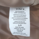 Vince engineered perforated leather jacket in beige, pre-owned luxury piece
