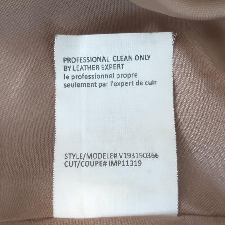 Vince engineered perforated leather jacket in beige, size Small, pre-owned authentic luxury