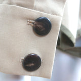 Vintage Yves Saint Laurent Rive Gauche Ribbon-Trim Jacket Beige Cotton Size 38