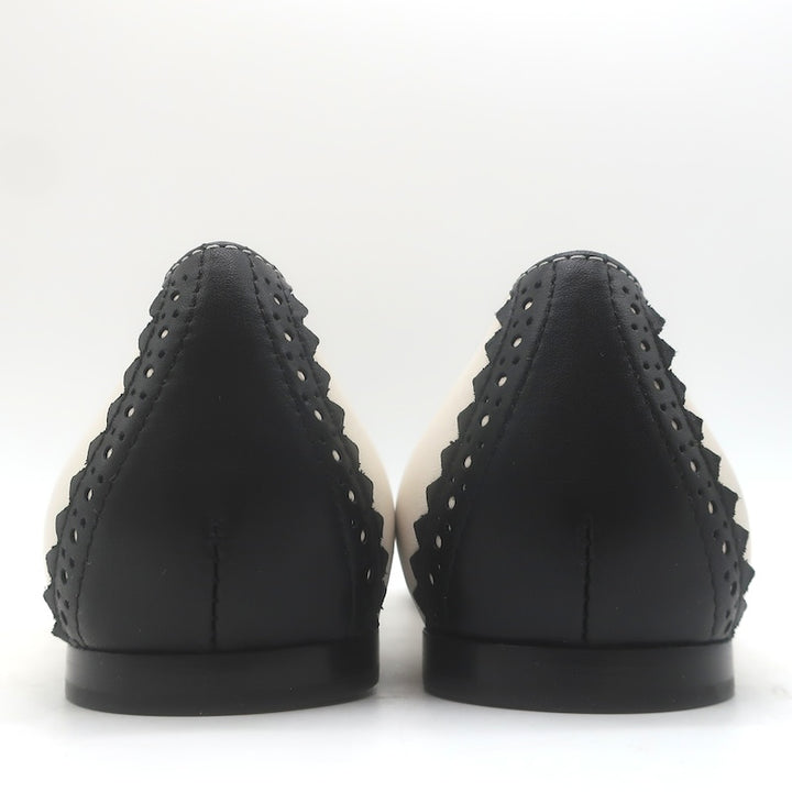 Sarah Flint x Mary Orton Perfect Mary Janes Ivory &amp; Black Leather Size 6.5 NEW