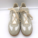 Maison Margiela Replica Low Top Sneakers White Leather & Taupe Suede Size 41