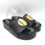 Tory Burch Patos Platform Slide Sandals Black Leather Size 10.5