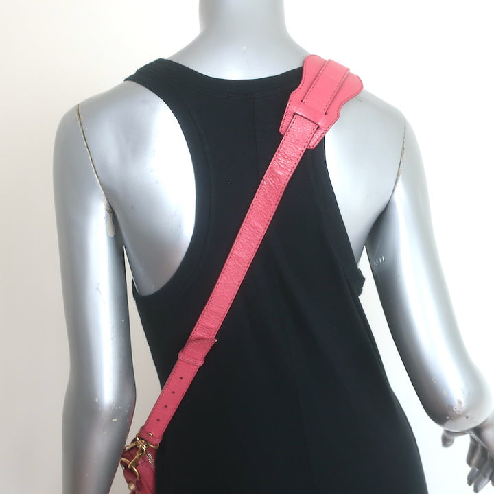 Balenciaga Giant Mini City Bag Rose Hortensia Lambskin Leather Crossbody