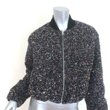 Rag & Bone Samira sequin bomber jacket in black multi boucle tweed, size XS — pre-owned, authentic luxury