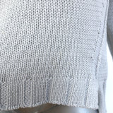 Nili Lotan Cotton Knit Sweater Light Gray Size Small