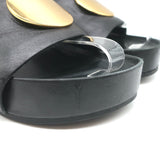 Tory Burch Patos Platform Slide Sandals Black Leather Size 10.5