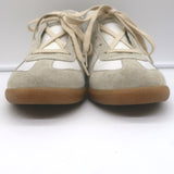 Maison Margiela Replica Low Top Sneakers White Leather & Taupe Suede Size 41