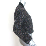 Rag & Bone Samira sequin bomber jacket in black multi boucle tweed, authentic pre-owned, gently worn luxury piece