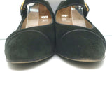 Vintage Chanel Cap Toe Mary Janes Black Suede Size 6 Kitten Heel Pumps