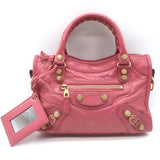 Balenciaga Giant Mini City Bag Rose Hortensia Lambskin Leather Crossbody