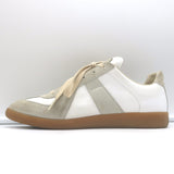 Maison Margiela Replica Low Top Sneakers White Leather & Taupe Suede Size 41