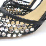 Bottega Veneta Sparkle Stretch Crystal-Embellished Mesh Pumps Black Size 39