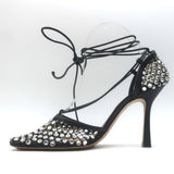 Bottega Veneta Sparkle Stretch Crystal-Embellished Mesh Pumps Black Size 39