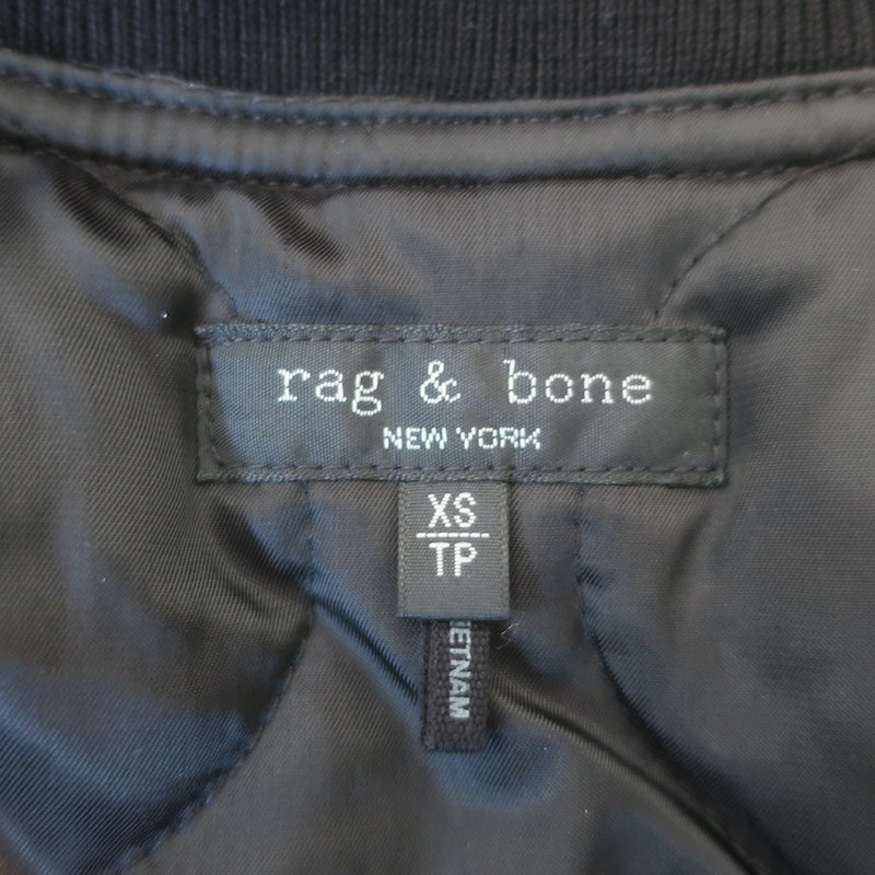Rag &amp; Bone Samira sequin bomber jacket, black multi boucle tweed, authentic pre-owned luxury piece, size XS