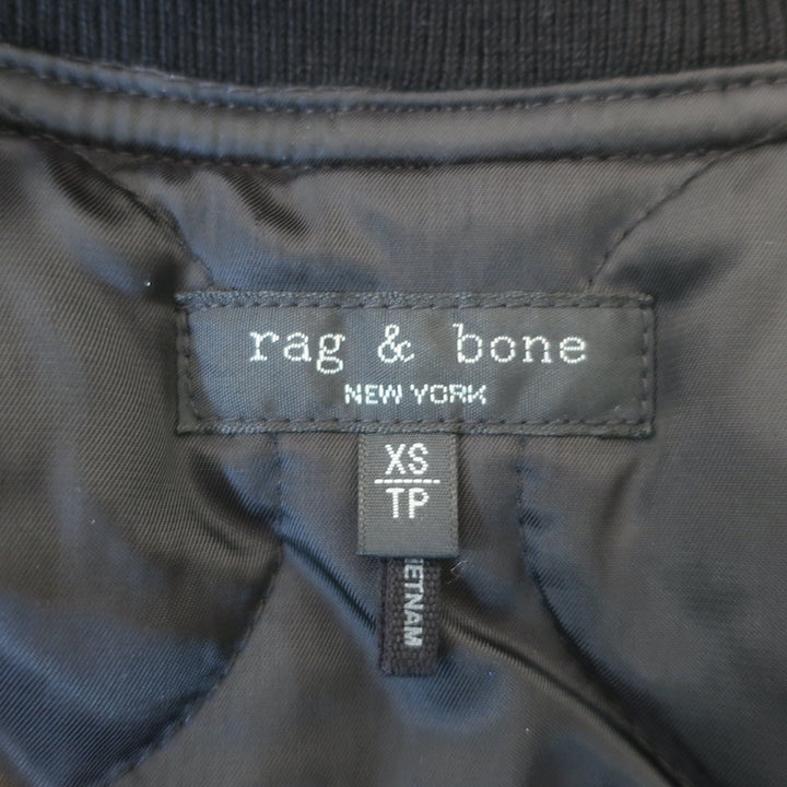 Rag &amp; Bone Samira sequin bomber jacket, black multi boucle tweed, authentic pre-owned luxury piece, size XS