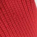 Chloe Ribbed Knit Short Sleeve Sweater Red Merino Wool Size Medium