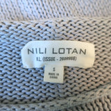 Nili Lotan Cotton Knit Sweater Light Gray Size Small