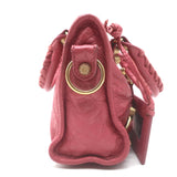Balenciaga Giant Mini City Bag Rose Hortensia Lambskin Leather Crossbody