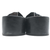 Tory Burch Patos Platform Slide Sandals Black Leather Size 10.5