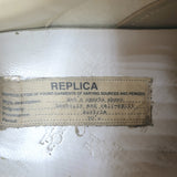 Maison Margiela Replica Low Top Sneakers White Leather & Taupe Suede Size 41