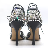 Bottega Veneta Sparkle Stretch Crystal-Embellished Mesh Pumps Black Size 39