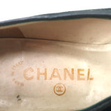 Vintage Chanel Cap Toe Mary Janes Black Suede Size 6 Kitten Heel Pumps