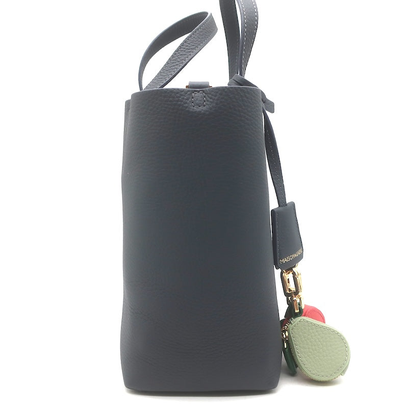 MAISON de SABRE Small Leather Soft Tote Graphite Sky Crossbody Bag NEW