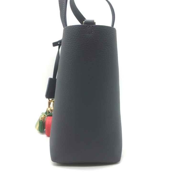 MAISON de SABRE Small Leather Soft Tote Graphite Sky Crossbody Bag NEW