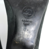 Vintage Chanel Cap Toe Mary Janes Black Suede Size 6 Kitten Heel Pumps