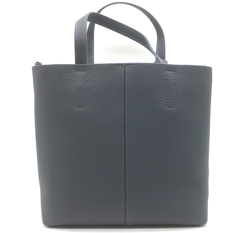 MAISON de SABRE Small Leather Soft Tote Graphite Sky Crossbody Bag NEW