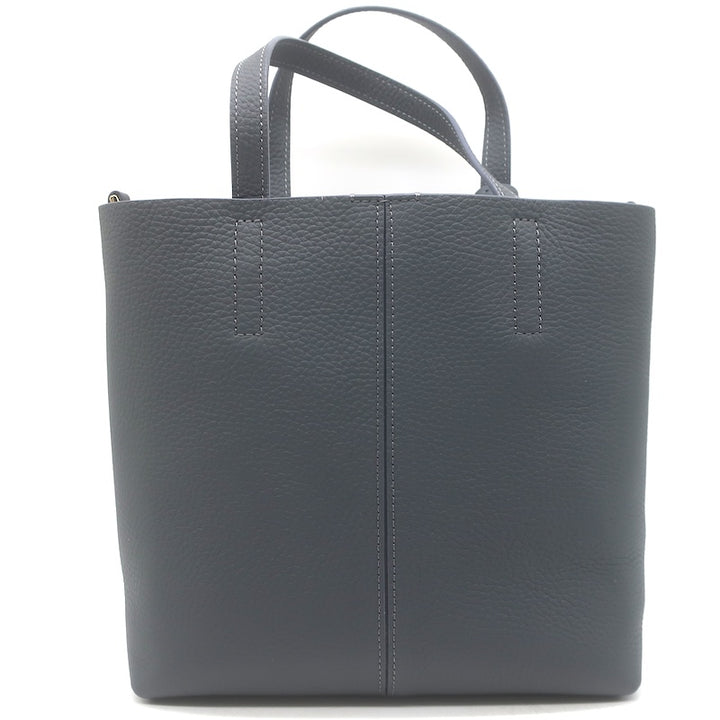 MAISON de SABRE Small Leather Soft Tote Graphite Sky Crossbody Bag NEW