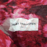 Dries Van Noten Floral Print Crinkled Georgette Shirt Red/Pink Size Small