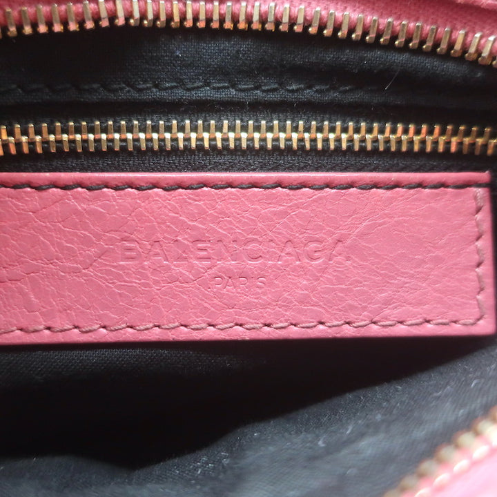 Balenciaga Giant Mini City Bag Rose Hortensia Lambskin Leather Crossbody