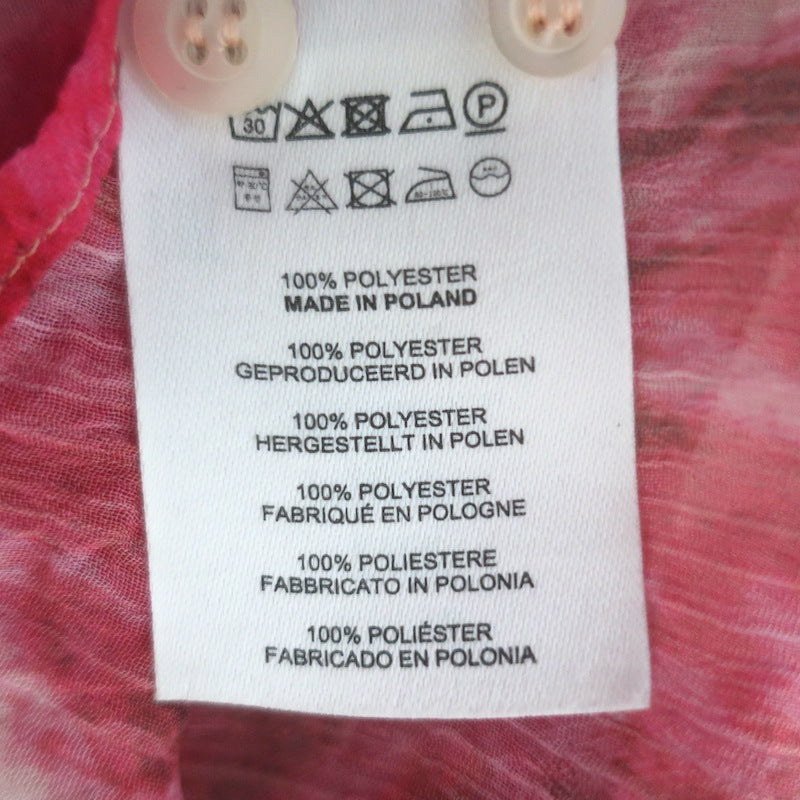 Dries Van Noten Floral Print Crinkled Georgette Shirt Red/Pink Size Small