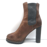 Brunello Cucinelli Platform Chelsea Boots Brown Leather Size 40