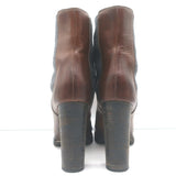Brunello Cucinelli Platform Chelsea Boots Brown Leather Size 40