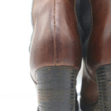 Brunello Cucinelli Platform Chelsea Boots Brown Leather Size 40