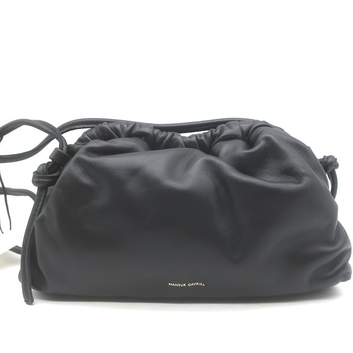 Mansur Gavriel Mini Cloud Clutch Black/Flamma Leather Crossbody NEW