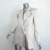 Heidi Merrick Double Breasted Satin Blazer Off-White Size Extra Small NEW