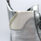 Louis Vuitton Spaceship Laureate Platform Combat Boots Silver Leather Size 38.5