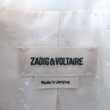 Zadig & Voltaire Victor rhinestone star blazer, cream poly-blend one-button jacket, pre-owned.