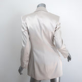 Heidi Merrick Double Breasted Satin Blazer Off-White Size Extra Small NEW