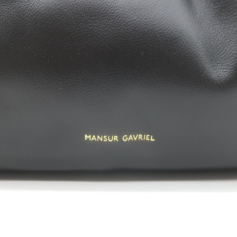 Mansur Gavriel Mini Cloud Clutch Black/Flamma Leather Crossbody NEW